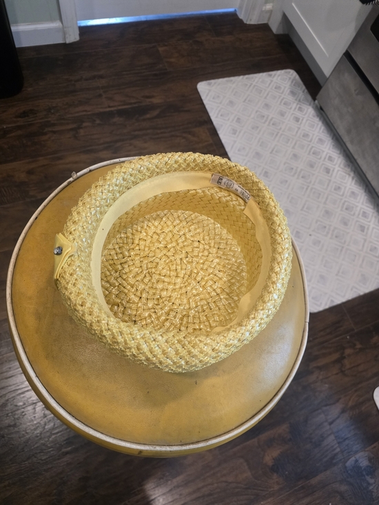 1950s Vintage Woven Straw Hat With Ribbon Trim main image 4